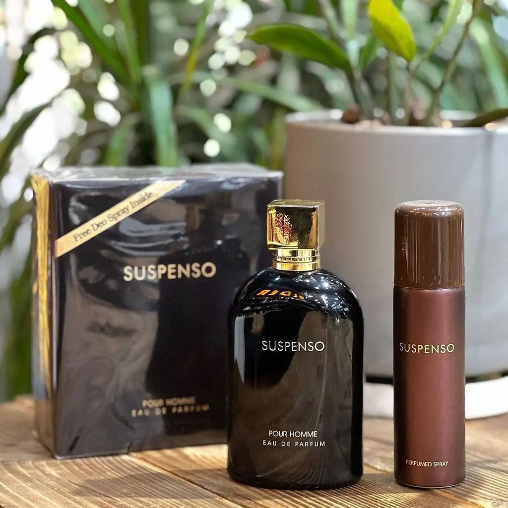 فروش اینترنتی عطر مردانه سوسپنسو فراگرنس ورد با اسپری رایگان - قیمت بسیار اقتصادی