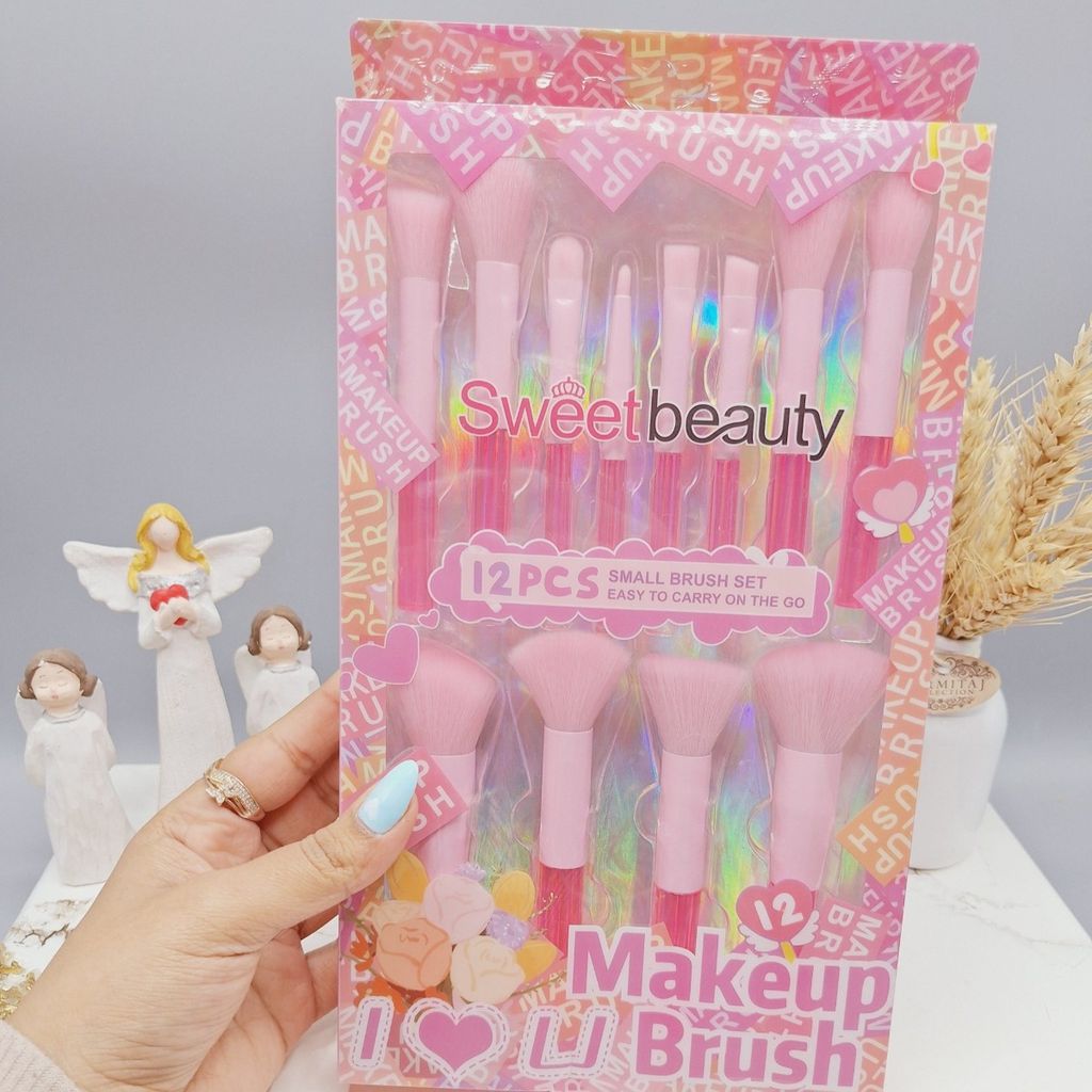 خرید انلاین ست براش 12 تیکه Sweetbeauty رنگ صورتی