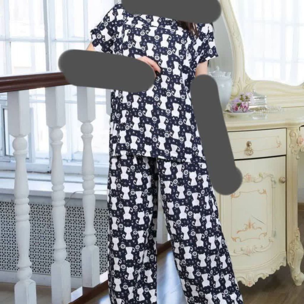 خرید اینترنتی ست تیشرت شلوار نخی زنانه st35
