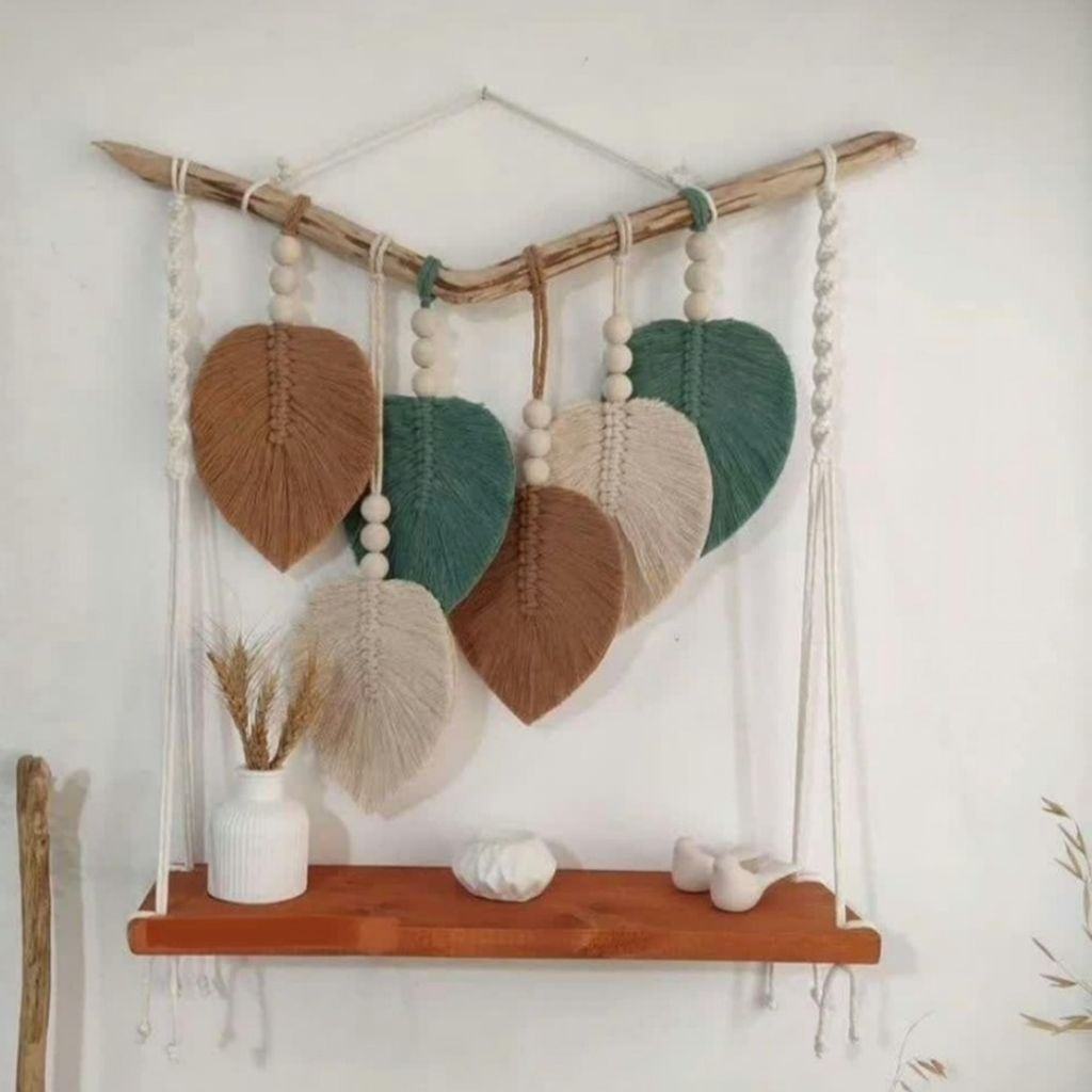 قیمت ارزان شلف چوبی مکرومه بافی طرح یارا