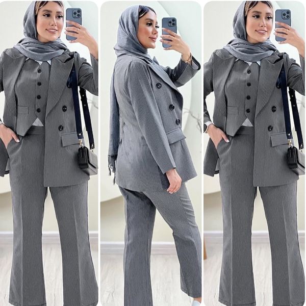 سه تیکه زنانه کت جلیقه و شلوار طرح فرانک