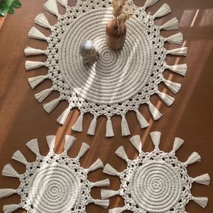 قیمت ارزان پک سه عددی رومیزی مکرومه بافی