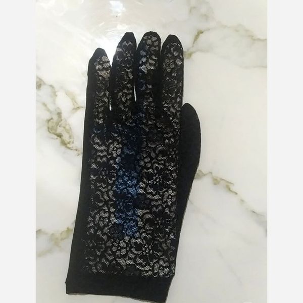 دستکش توری (گیپور) مشکی کف پارچه