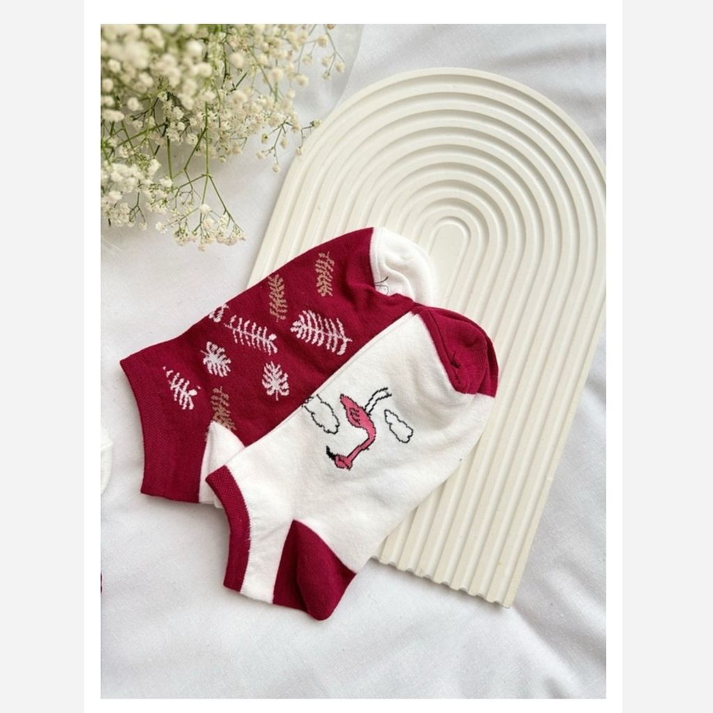 فروش اینترنتی جوراب مچی زنانه طرح فلامینگو