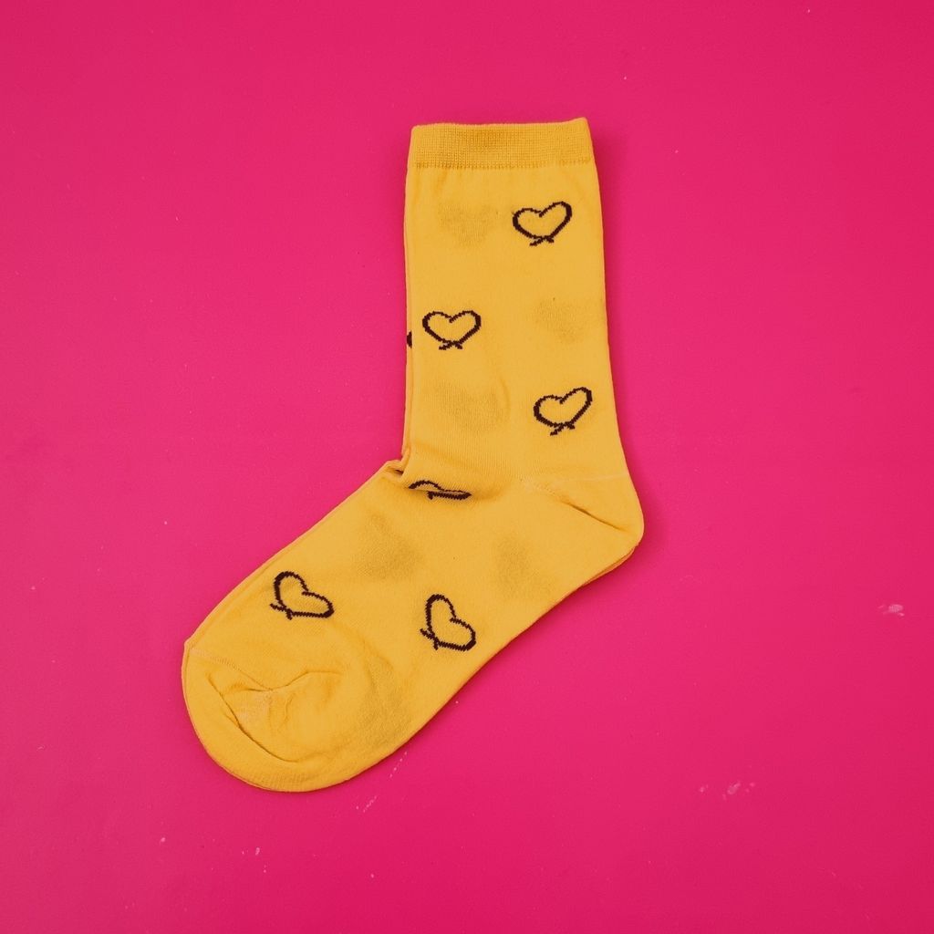 خرید انلاین جوراب ساقدار زنانه نخی طرح قلبی