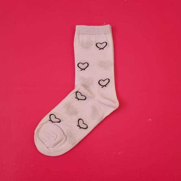 جوراب ساقدار زنانه نخی طرح قلبی