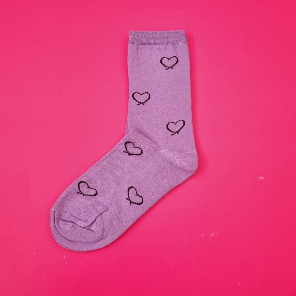 خرید انلاین جوراب ساقدار زنانه نخی طرح قلبی