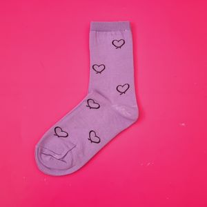 خرید انلاین جوراب ساقدار زنانه نخی طرح قلبی