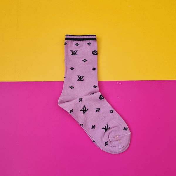 جوراب ساقدار زنانه نخی طرح لویی ویتون