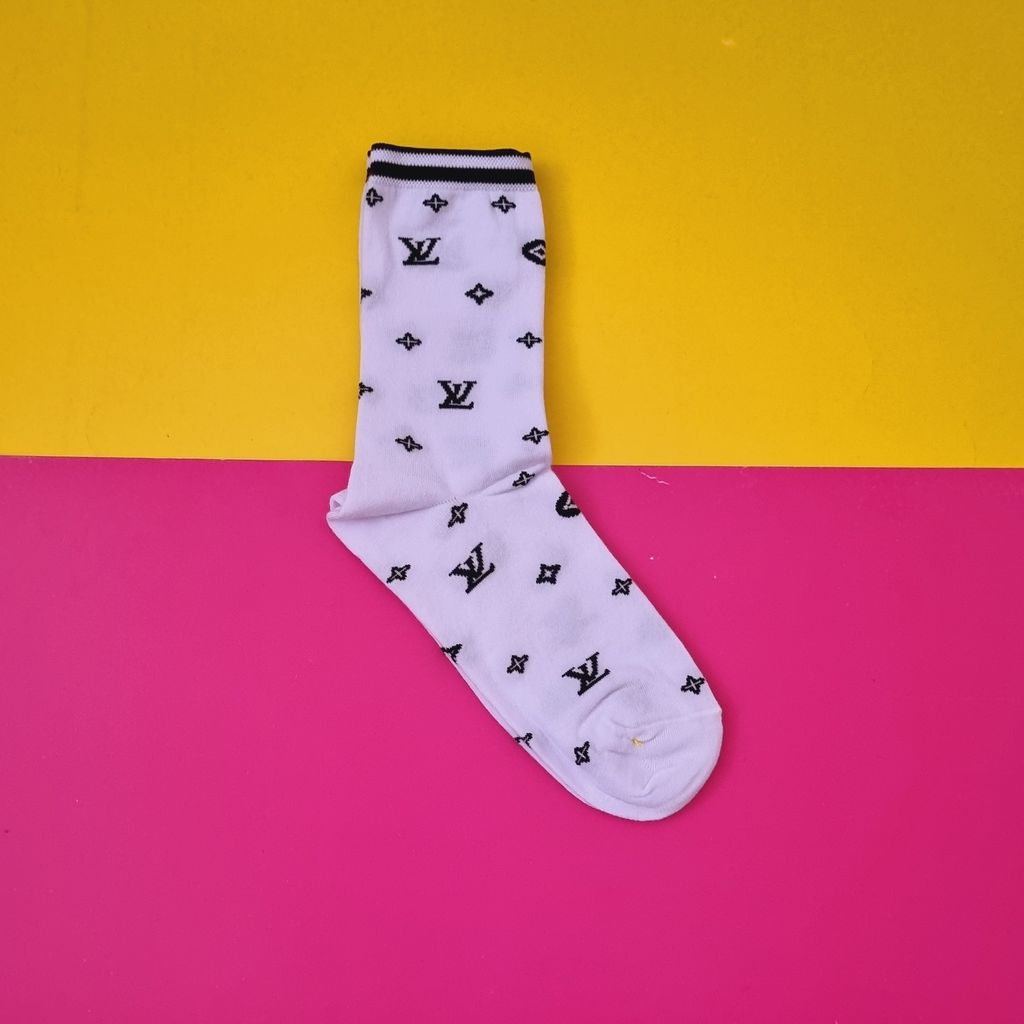 قیمت ارزان جوراب ساقدار زنانه نخی طرح لویی ویتون