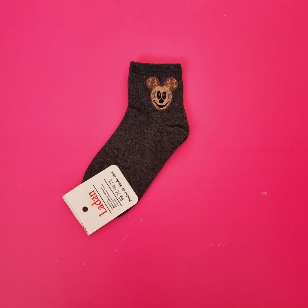 خرید آنلاین جوراب زنانه نیم ساق کبریتی طرح میکی موس