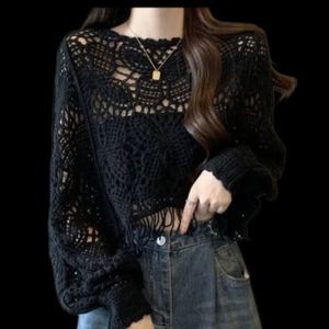 خرید اینترنتی بلوز قلاب بافی ریش ریشی