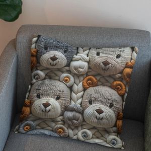 فروش اینترنتی پارچه مخمل طرح سه بعدی خرس تدی کد 5013458