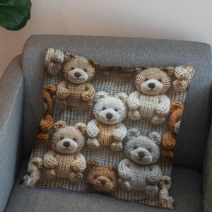خرید آنلاین پارچه مخمل طرح سه بعدی بافتنی خرسی کد 5013460