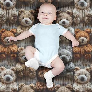 خرید اینترنتی پارچه مخمل طرح سه بعدی بافتنی خرسی کد 5013460