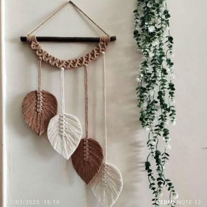 خرید انلاین دیوارکوب برگ مکرومه بافی طرح نجلا
