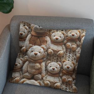 خرید اینترنتی پارچه مخمل طرح سه بعدی خرس خسته کد 5013462