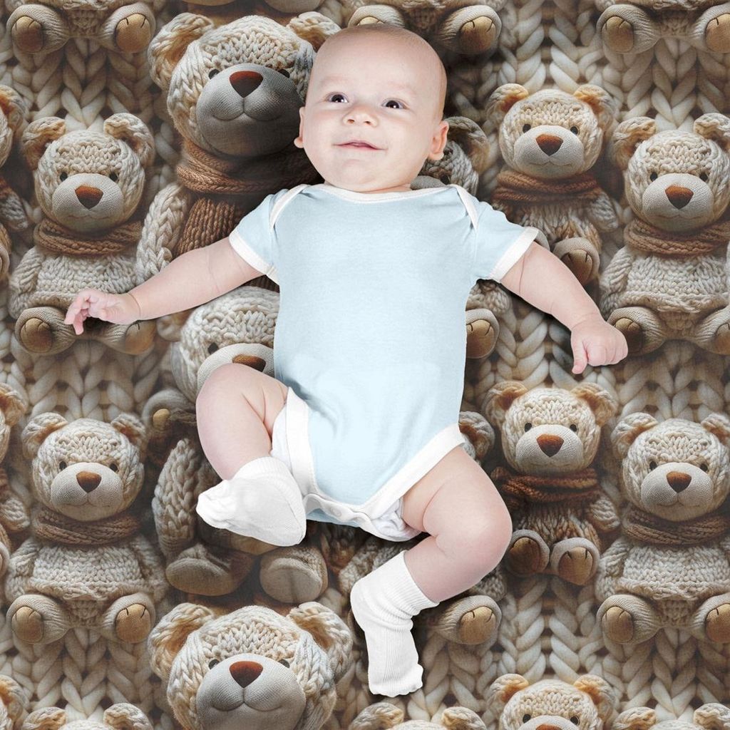 مشخصات پارچه مخمل طرح سه بعدی خرس خسته کد 5013462