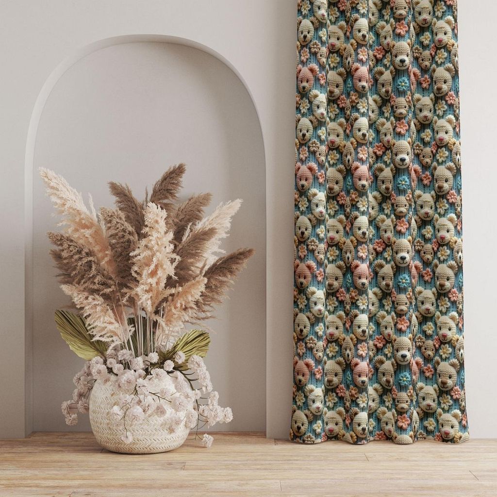 قیمت پارچه مخمل طرح سه بعدی خرسی کد 5013465