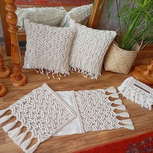 فروش اینترنتی ست کامل مکرومه بافی مدل برگ