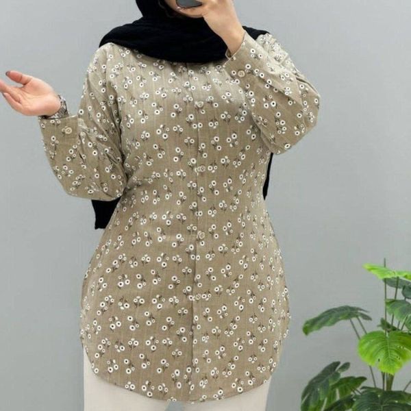 شومیز کل کجی دکمه دار