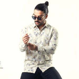 پیراهن مردانه آستین بلند گلیمی کنفی 1011