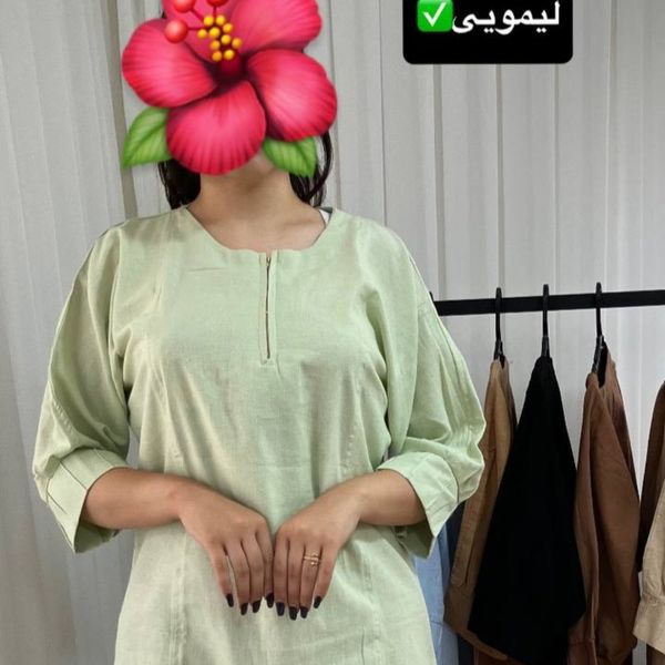 مانتو لینن یقه زیب