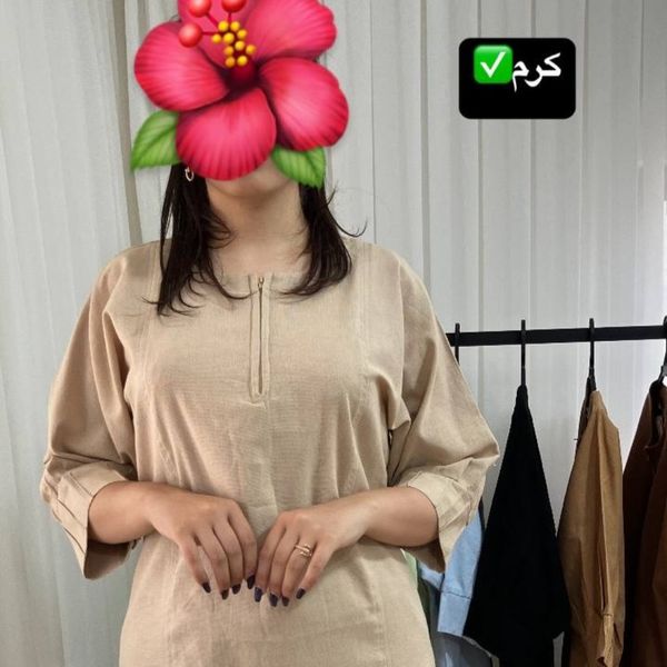 مانتو لینن یقه زیب