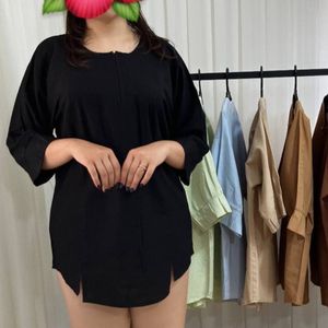 خرید اینترنتی مانتو لینن یقه زیب