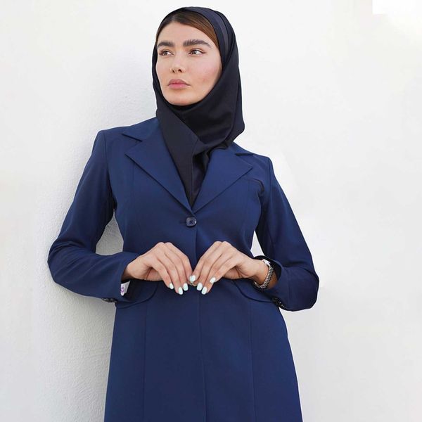 مانتو شلوار اداری شاهین دوخت مدل تک دکمه شلوار بگ کد 4062