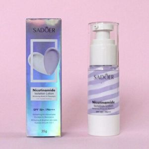 مشخصات پرایمر اصلاح رنگ سادور حاوی ضد آفتاب و نیکوتینامید وزن 35 گرم SADOER