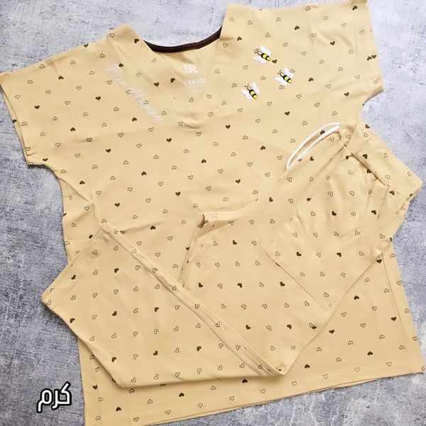 ست تیشرت و شلوارک گلدوزی شده پنبه سوپر