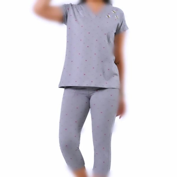 ست تیشرت و شلوارک گلدوزی شده پنبه سوپر