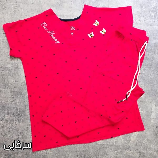 ست تیشرت و شلوارک گلدوزی شده پنبه سوپر