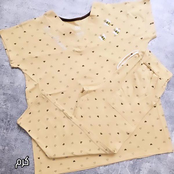 ست تیشرت و شلوارک گلدوزی شده پنبه سوپر