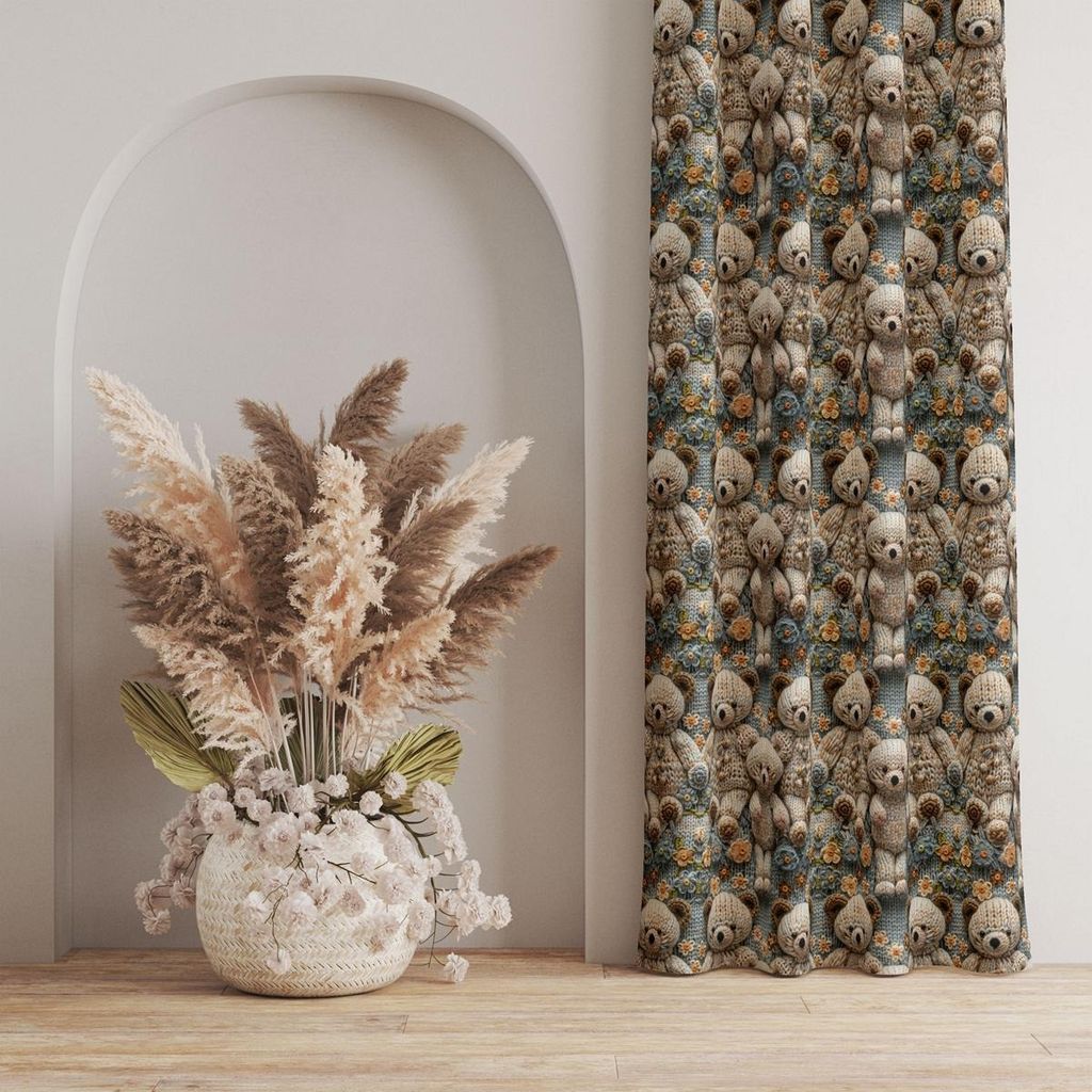 قیمت ارزان پارچه مخمل طرح سه بعدی خرسی کد 5013470
