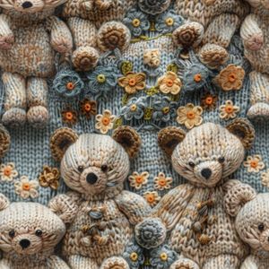 خرید اینترنتی پارچه مخمل طرح سه بعدی خرسی کد 5013470