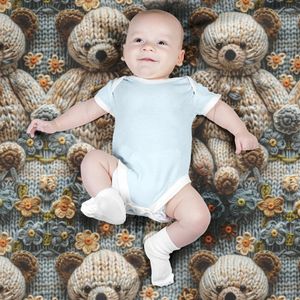 قیمت ارزان پارچه مخمل طرح سه بعدی خرسی کد 5013470