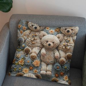 خرید اینترنتی پارچه مخمل طرح سه بعدی خرسی کد 5013470