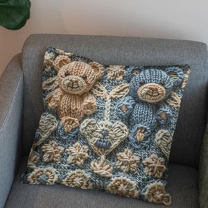 قیمت پارچه مخمل طرح سه بعدی فانتزی خرسی بافتنی کد 5013473
