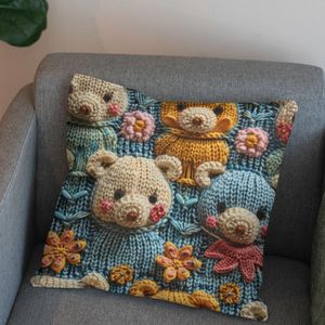 فروش اینترنتی پارچه مخمل طرح سه بعدی خرسی بامزه کد 5013479