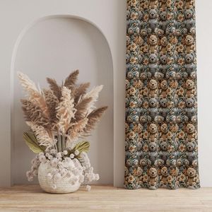 فروش اینترنتی پارچه مخمل طرح سه بعدی فانتزی خرسی کد 5013481