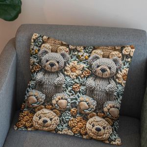 فروش اینترنتی پارچه مخمل طرح سه بعدی فانتزی خرسی کد 5013481