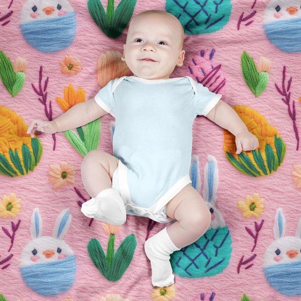 پارچه مخمل طرح سه بعدی خرگوش بازیگوش کد 5013482