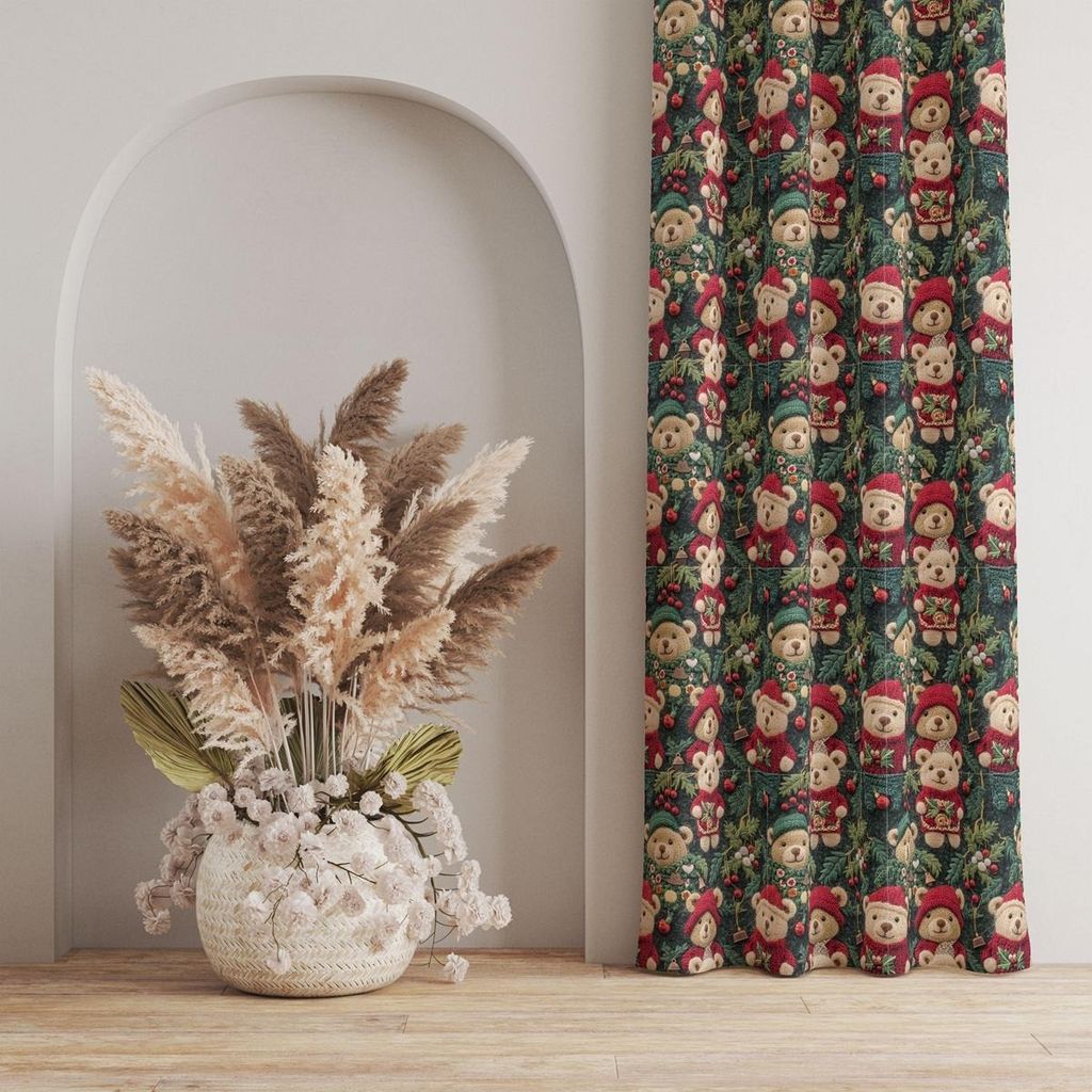 خرید انلاین پارچه مخمل طرح سه بعدی تدی زمستونی کد 5013483