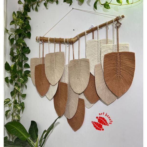 دیوارکوب برگ مکرومه آرت بیوتی طرح آرام