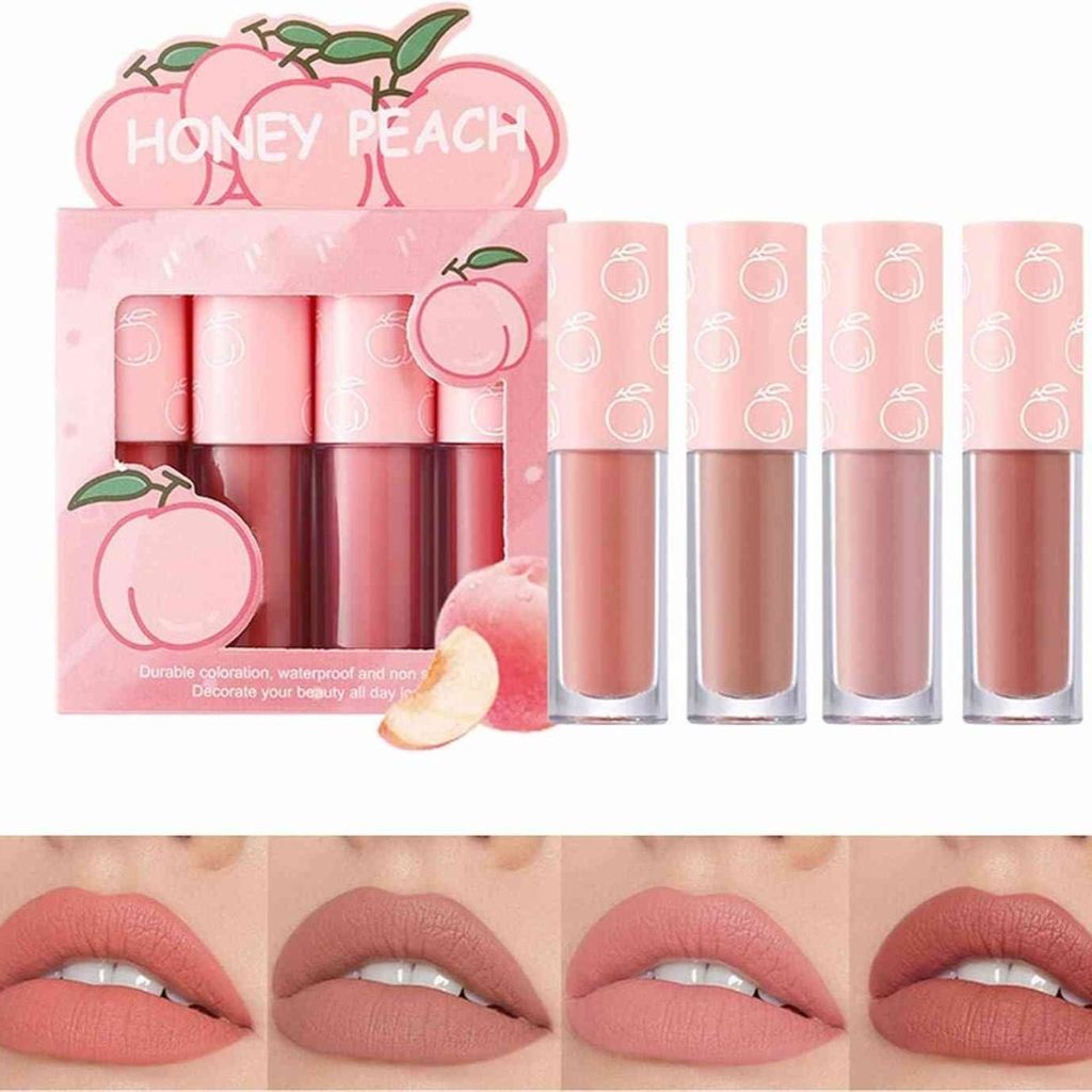 قیمت پک رژلب مایع 4 تایی دراگون رانی مدل میوه ای DRAGON RANEE مدل PEACH
