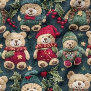 فروش اینترنتی پارچه مخمل طرح سه بعدی تدی زمستونی کد 5013484