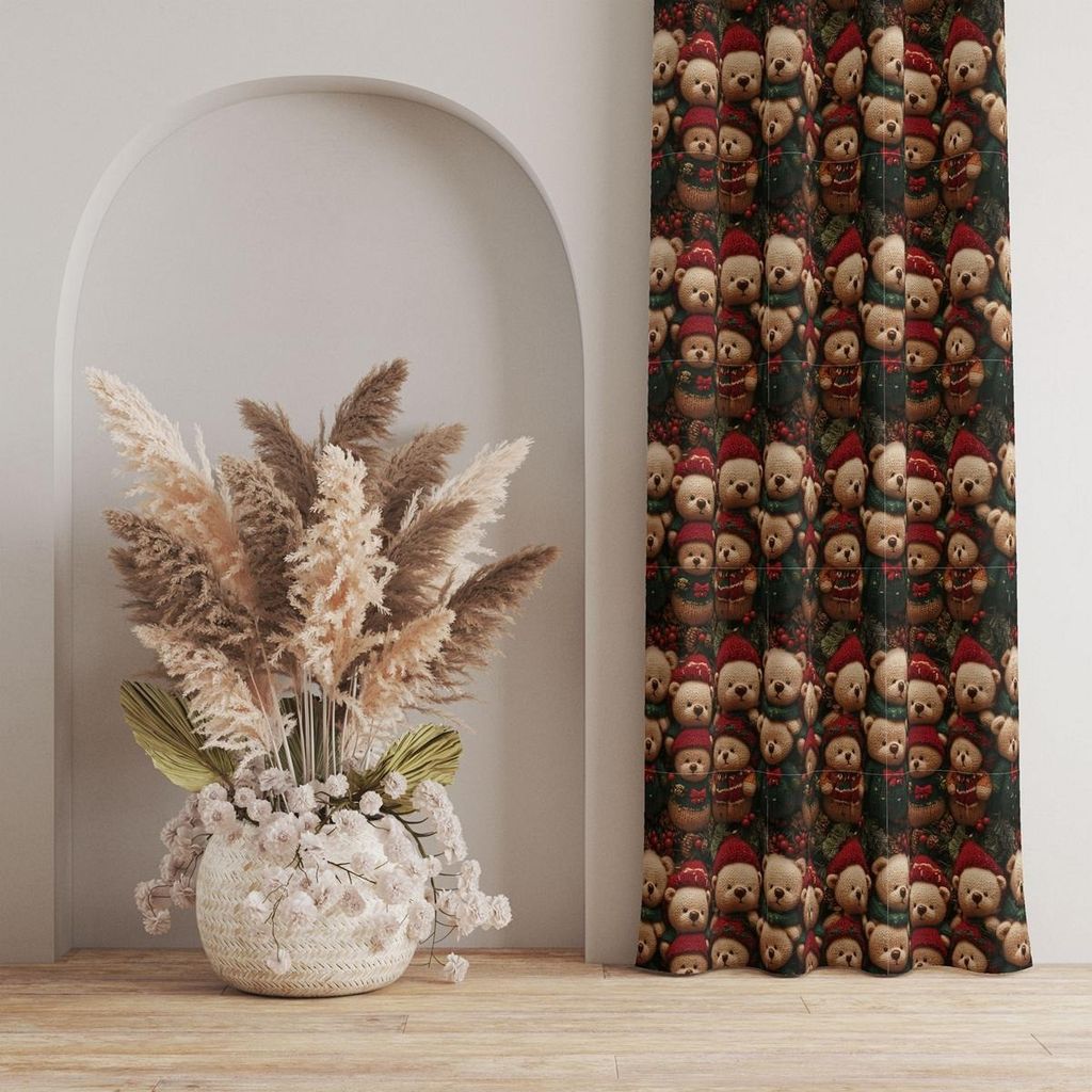 خرید اینترنتی پارچه مخمل طرح سه بعدی تدی زمستونی کد 5013485