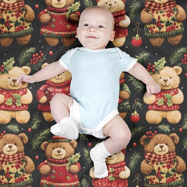 پارچه مخمل طرح سه بعدی تدی زمستونی کد 5013486